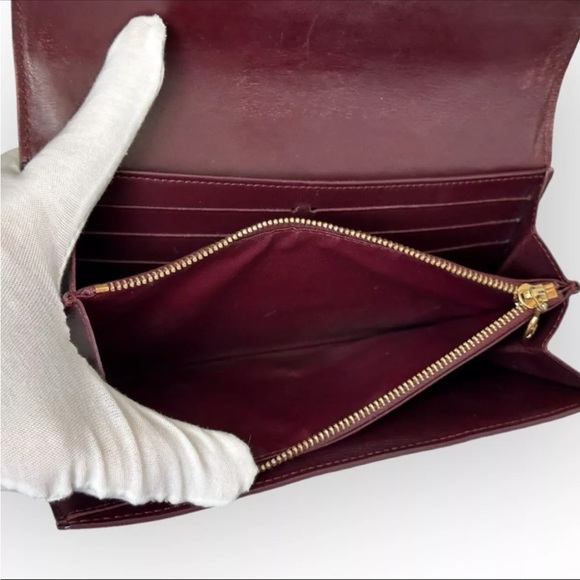 Louis Vuitton Rouge Fauvista Monogram Vernis Sarah Noeud Wallet EUC - Picture 8 of 9